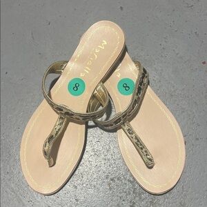 Mariella 8 Gold and Black Sandals